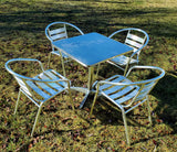 Table, Cafe Set with 4 Chairs Aluminum