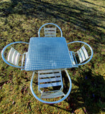 Table, Cafe Set with 4 Chairs Aluminum