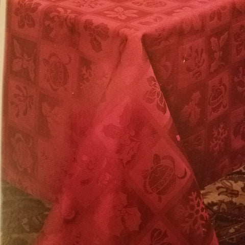 Linen Holiday Red Melody Rectangle 60" x 84"