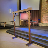 Wedding Arbor Wood Set Up in Church Sanctuary