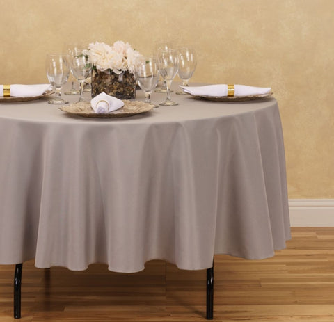 Linen Silver Gray Round 90"