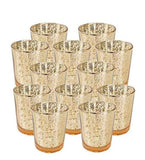 Votive Glass Candle Holder, Mercury Gold