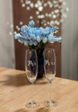Glassware, Mr, Mrs Champagne Flutes
